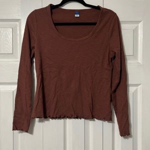 BURNT ORANGE OLD NAVY LONG SLEEVE SIZE L